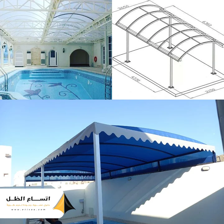مقارنة بين أنواع مواد مظلات المسابح وتأثيرها على الأسعار والجودة والمتانة
